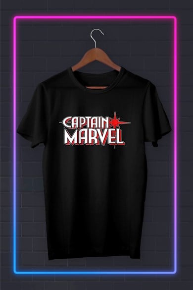 Captan Marvel 2 Calligraphy  Dijital Baskılı Tshirt - Tshirt Tasarım